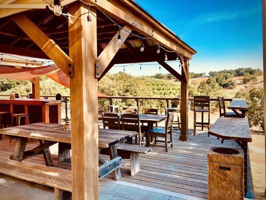 Covered patio seating