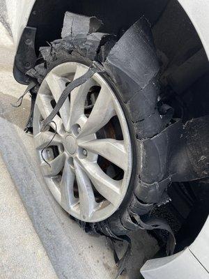 The tire I had just purchased 3 weeks prior