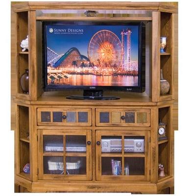 Rustic Oak Corner Entertainment