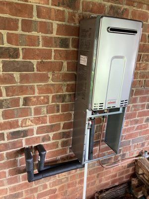 We provided a customer with a tankless water heater install.