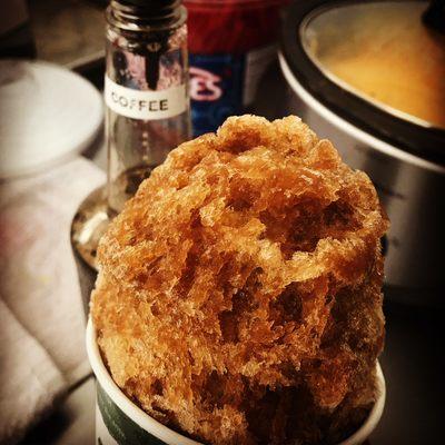 Coffee flavored shaved ice...