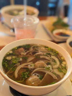 Brisket and meatball pho