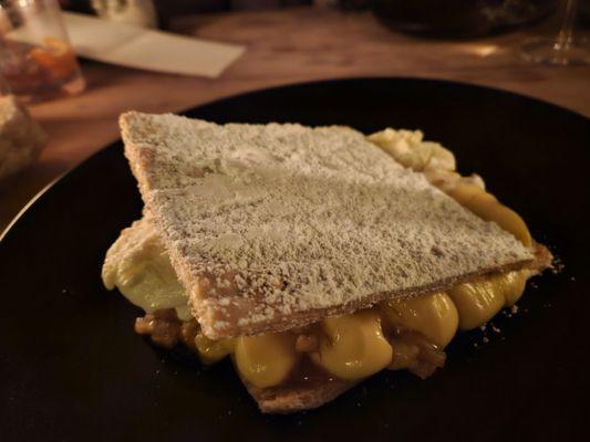 Bonus dessert: Crème Patisserie, condensed milk, crispy, dense crust by Chef Redzikowski