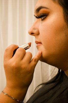 Professional makeup provided to a client receiving services at All About Me Aesthetic beauty spa and studio.