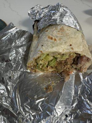 Pollo asado burrito