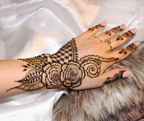 Henna design on hand