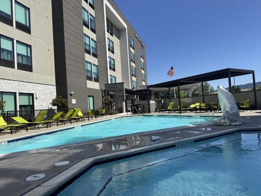 Pool and large hot tub