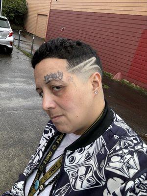 My haircut & line work