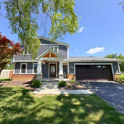 We installed Night Gray siding and Arctic White trim on this home. Talk about great curb appeal!