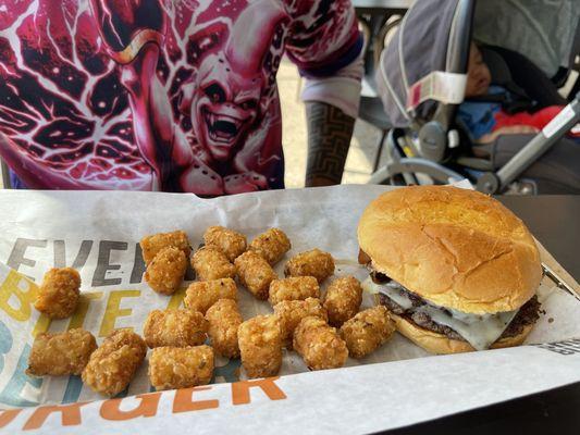 Double truffle mushroom Swiss burger