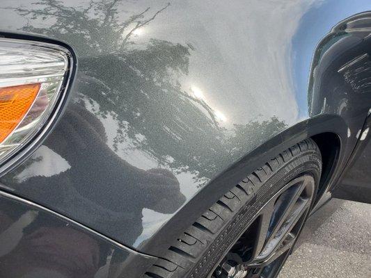 A truck turned in front of me and scraped this spot and the clearbra prevented any damage. Amazing.