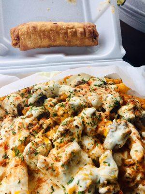 Steak phat Fries and Spring roll....Fries was Delicious (little salty) but Good! Spring Roll was Fresh (too much pepper)