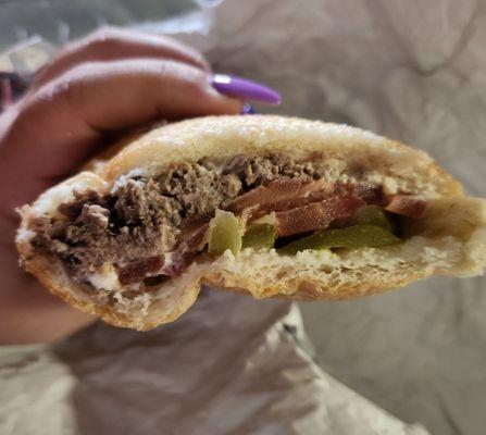 Tongue sandwich! It was a delicacy from my childhood, and it truly took me back to the sandwiches I used to eat in Iran.