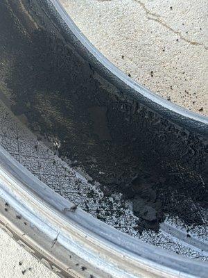 Destroyed tire pieces Joe showed me of why its not safe to repair