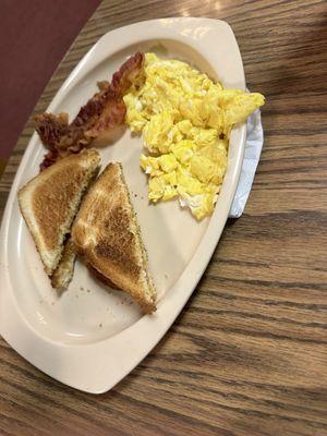 Scrambled eggs and bacon