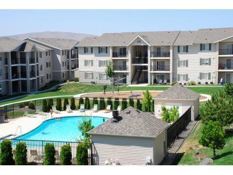 Our beautiful over sized pool and kids playground area.