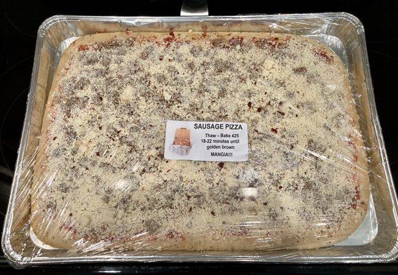 Take and bake pizza to go!