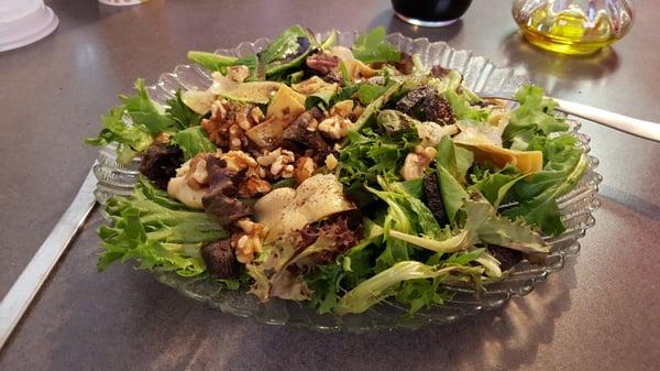 Fig, walnut, artichoke heart salad