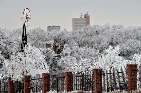 Ice Storm in Lubbock, with Windmills.