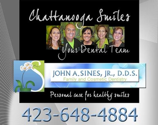 Local Ooltewah Family and Cosmetic Dentist. Dr. Sines, Jr., and Team at Chattanooga Smiles