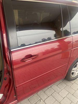 The door that was jammed and wouldn't close.