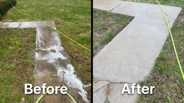 Before and after Concrete Cleaning