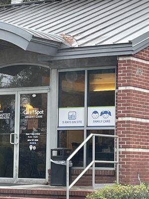 The first glass clearly stating x rays on site. 