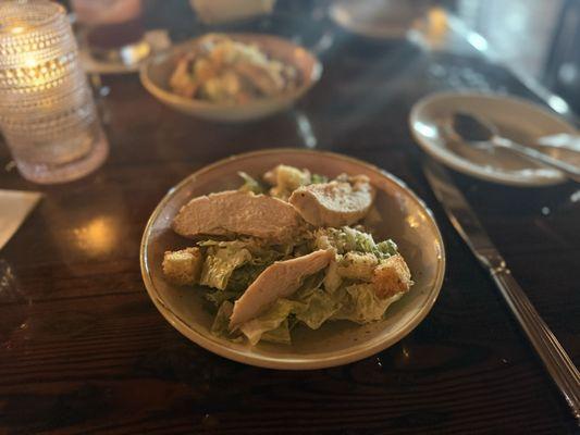 Caesar Salad - they were kind enough to split for us. (Added chicken - perfectly roasted) 7/2025
