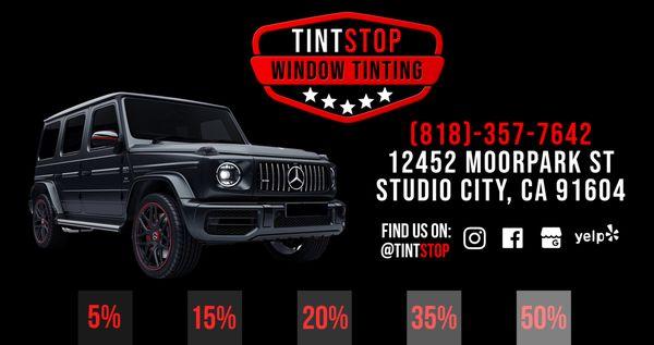 TintStop Window Tinting - 12452 Moorpark St Studio City, CA 91604. - (818) 357-7642
