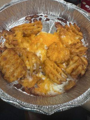 Waffle Fries with cheese