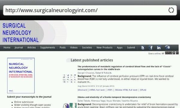 Journal Web site home page