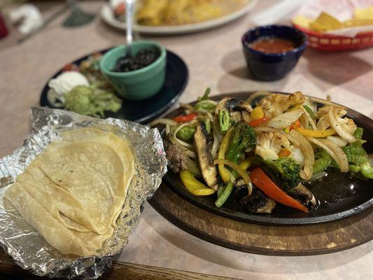 Vegetarian fajitas