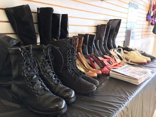 Shoes, boots, heels, dress shoes, all perfectly restored and for sale!