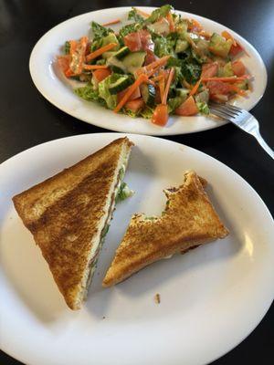 Jalapeño Grilled Cheese & a Garden Salad.