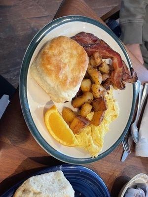 The standard with scrambled eggs and potatoes