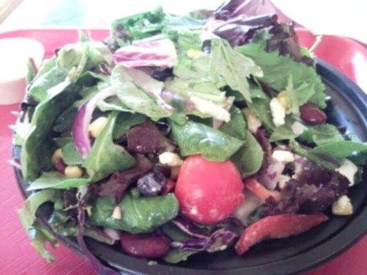 create-your-own salad, no meat, $5.99 (no tax)