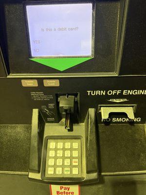 There is no yes or no button to answer this question, and the outside credit or outside debit buttons didn't work...