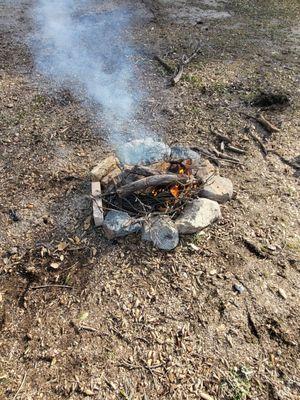 The stones that were set there for a nice fire!