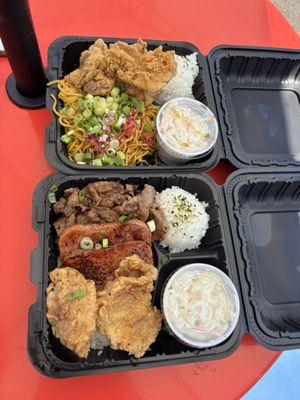 Top is the fried chicken/fried noodle plate. Bottom is today's special. Both were so delicious!