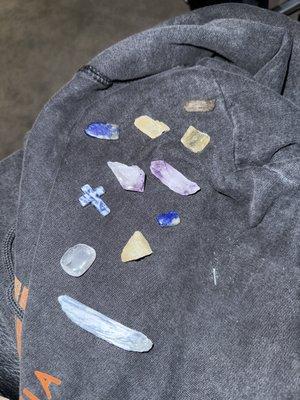 These are some of the crystals and rocks I picked up from there.
