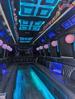 Celebrate your birthday with Genesis limo best party buses in Newport Beach