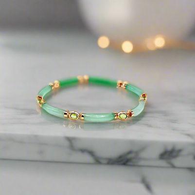 14k Gold and Jade Bracelet