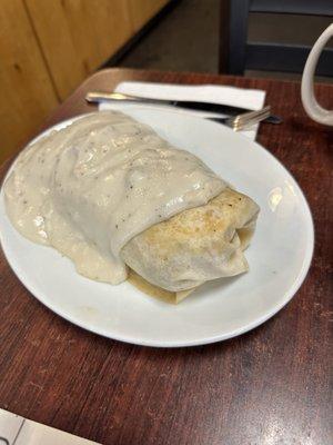 Breakfast Burrito with Country Gravy