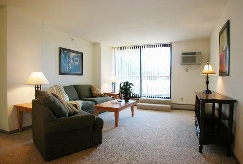 Living Room apartment at Village Shores Senior Community in Richfield, MN.