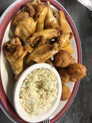 Chicken Wings and Hush Puppy's