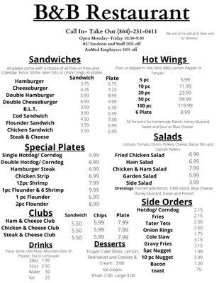 Updated menu prices!!