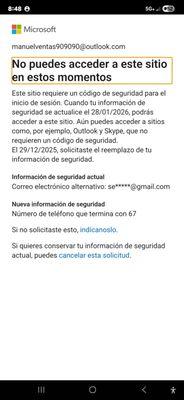 Kiero canselar esa solisitud pero no tengo axeso la correo alternativo