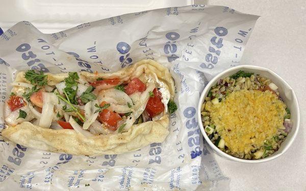 Veggie Souvlaki Pita & Freekeh Tabouleh