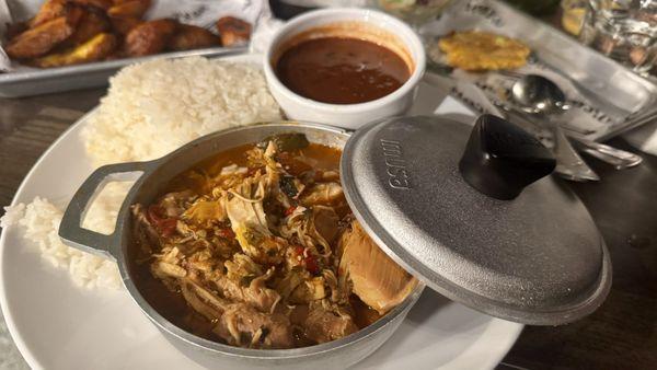 Pollo guisado will be my go-to! Perfectly seasoned! I added a side of maduros (sweet plantains) and they were cooked to perfection!