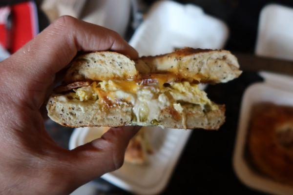 Jalapeno Popper Bagel, side